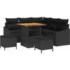 Image de vidaXL Ensemble de canapé de jardin avec coussins 8 pcs noir poly rotin