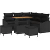 Image de vidaXL Ensemble de canapé de jardin avec coussins 8 pcs noir poly rotin