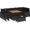 Image de vidaXL Ensemble de canapé de jardin avec coussins 9 pcs noir poly rotin