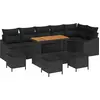 Image de vidaXL Ensemble de canapé de jardin avec coussins 10 pcs noir poly rotin