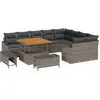 Image de vidaXL Ensemble de canapé de jardin avec coussins 12 pcs Gris Poly-Rotin