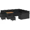 Image de vidaXL Ensemble de canapé de jardin avec coussins 12 pcs noir poly rotin