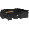 Image de vidaXL Ensemble de canapé de jardin avec coussins 13 pcs noir poly rotin