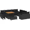 Image de vidaXL Ensemble de canapé de jardin avec coussins 13 pcs noir poly rotin
