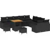 Image de vidaXL Ensemble de canapé de jardin avec coussins 13 pcs noir poly rotin