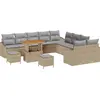 Image de vidaXL Ensemble de canapé de jardin avec coussins 13 pcs Beige Poly-Rattan