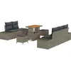 Image de vidaXL Ensemble canapé de jardin avec coussins 8 pièces Gris Poly-rotin