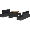 Image de vidaXL Ensemble de canapé de jardin avec coussins 9 pcs noir poly rotin