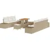 Image de Ensemble de canapés de jardin vidaXL, 10 pièces, beige, en polyrotin