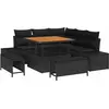 Image de vidaXL Ensemble de canapé de jardin avec coussins 8 pcs noir poly rotin