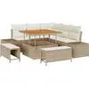 Image de Ensemble de canapés de jardin vidaXL, 8 pièces, beige, en polyrotin