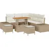 Image de Ensemble de canapés de jardin vidaXL, 8 pièces, beige, en polyrotin