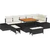 Image de vidaXL Ensemble de canapé de jardin avec coussins 9 pcs noir poly rotin