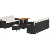 Image de vidaXL Ensemble de canapé de jardin 10 pcs Noir Poly-Rotin