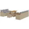 Image de Ensemble de canapés de jardin vidaXL, 10 pièces, beige, en polyrotin