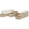 Image de Ensemble de canapés de jardin vidaXL, 11 pièces, beige, en polyrotin