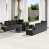 Image de vidaXL Ensemble de canapé de jardin 11 pcs Noir Poly-Rotin