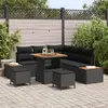 Image de vidaXL Ensemble canapé de jardin 8 pcs noir poly rotin