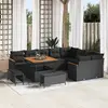 Image de vidaXL Ensemble de canapés de jardin 12 pcs noir poly rotin