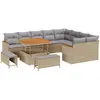 Image de vidaXL Ensemble de canapé de jardin 12 pcs Beige Poly-Rattan