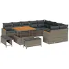 Image de Ensemble de canapés de jardin vidaXL, 12 pièces, gris, en polyrotin
