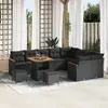 Image de vidaXL Ensemble de canapés de jardin 12 pcs noir poly rotin