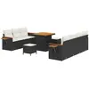 Image de vidaXL Ensemble de canapé de jardin 10 pcs Noir Poly-Rotin