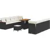 Image de vidaXL Ensemble de canapé de jardin 11 pcs Noir Poly-Rotin