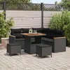 Image de vidaXL Ensemble canapé de jardin 8 pcs noir poly rotin