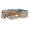 Image de vidaXL Ensemble de canapé de jardin 12 pcs Beige Poly-Rattan