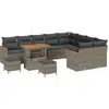 Image de Ensemble de canapés de jardin vidaXL, 12 pièces, gris, en polyrotin