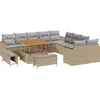 Image de vidaXL Ensemble canapé de jardin 13 pièces beige polyrotin