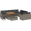 Image de Ensemble de canapés de jardin vidaXL, 13 pièces, gris, en polyrotin