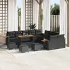 Image de vidaXL Ensemble canapé de jardin 14 pcs noir poly rotin