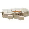 Image de vidaXL Ensemble de canapé de jardin avec coussins 11 pcs Beige et Crème Poly-Rotin