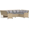 Image de vidaXL Canapé de jardin avec coussins Beige Poly Rattan