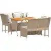 Image de vidaXL Ensemble de salon de jardin 3 pièces avec coussins Beige Poly Rattan
