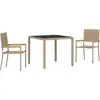 Image de vidaXL Ensemble de jardin 3 pcs Beige Poly-Rattan