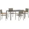 Image de vidaXL Ensemble de jardin 5 pcs Gris Poly-Rotin