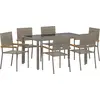 Image de vidaXL Ensemble de jardin 7 pcs Gris Poly-Rotin