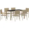 Image de vidaXL Ensemble de jardin 7 pcs Beige Poly-Rotin
