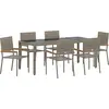 Image de vidaXL Ensemble de jardin 7 pcs Gris Poly-Rotin