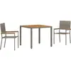 Image de vidaXL Ensemble de jardin 3 pcs Gris Poly-Rotin