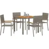 Image de vidaXL Ensemble de jardin 5 pcs Gris Poly-Rotin