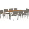 Image de vidaXL Salon de jardin 9 pcs Gris Poly-Rotin