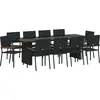 Image de vidaXL Ensemble de jardin 11 pcs noir Poly-Rotin