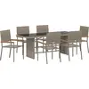 Image de vidaXL Ensemble de jardin 7 pcs Gris Poly-Rotin