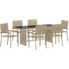 Image de vidaXL Ensemble de jardin pour repas, 7 pièces, beige, en résine tressée