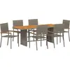 Image de vidaXL Ensemble de jardin 7 pcs Gris Poly-Rotin