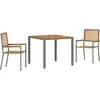 Image de Ensemble de salon de jardin vidaXL, 3 pièces, gris et marron, en polyrotin